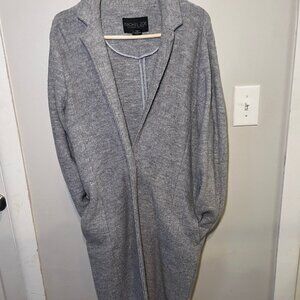 Rachel Zoe Gray Long Open-Front Coat – Size M (Dry Clean Only)